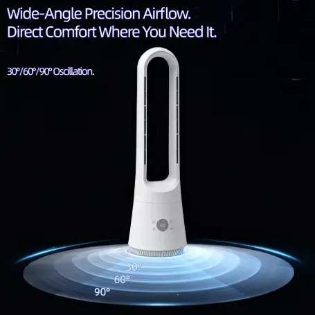 Purificatore d'aria intelligente con ventilatore a torre senza lama caldo e freddo con telecomando
